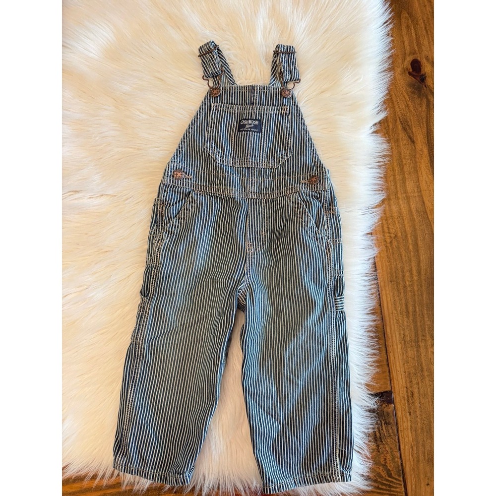 Oshkosh 24m striped overalls